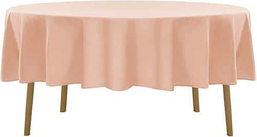 Miniatura 4 de Mantel redondo de 90 pulgadas, resistente a las manchas y a las arrugas, lavable, mantel de tela decorativa para mesa de comedor, fiestas de bufé y