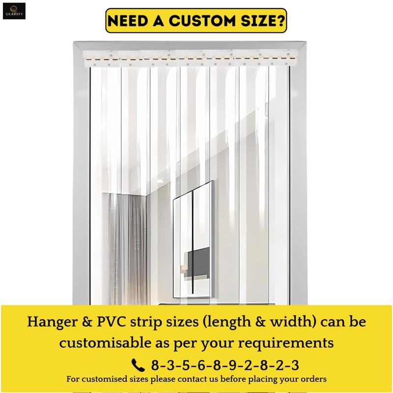 Image of Qlarity Covers 2mm PVC Strip Curtain 36 (16X20) Inch x 6 Ft with 5 Strips