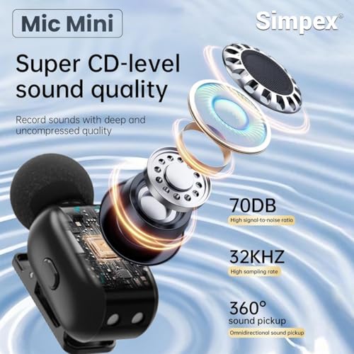 Image of Simpex MIC MINI,The World's tiniest Wireless Microphone, Weighing only 5 gm. Its Streamlined Design fits Seamlessly with Your Clothing offering a Weightless Feel.