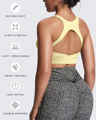 Image of Aoxjox Women's Workout Sports Bras High Impact Fitness Training Gym Khloe Bra Yoga Crop Tank