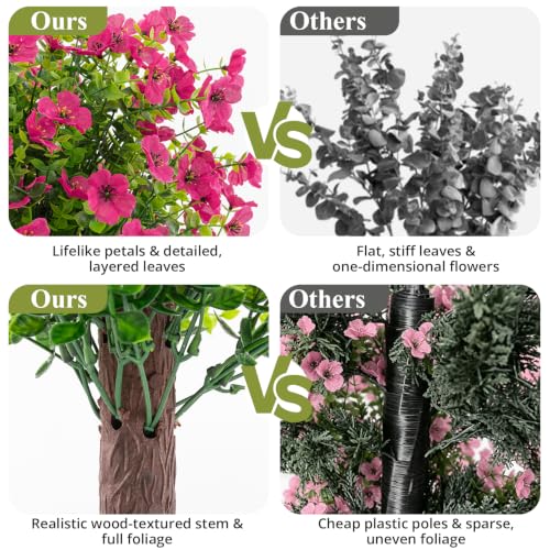 Topotdor Artificial Eucalyptus Violet Topiary,UV Resistant Fake Flowers — view 5