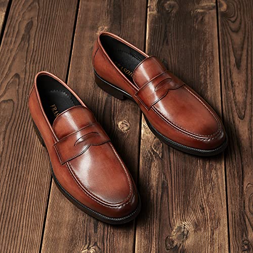 FRASOICUS Mens Dress Shoes Slip-On Shoes Genuine Leather Loafers Shoes for Men3