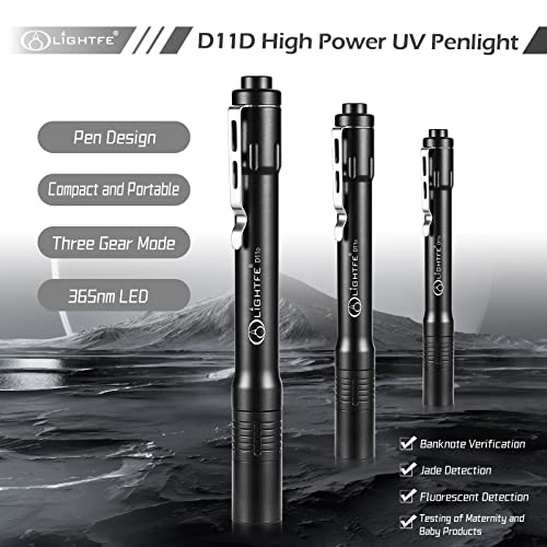 Lightfe D11D Uv Flashlight 365Nm High Power Black Light - Ideal For Uv Glue Curing, Rock And Mineral Identification, Fluorescent Agents, Pet Urine, Stain Detection, Ac Leakage Detection. #TOP3