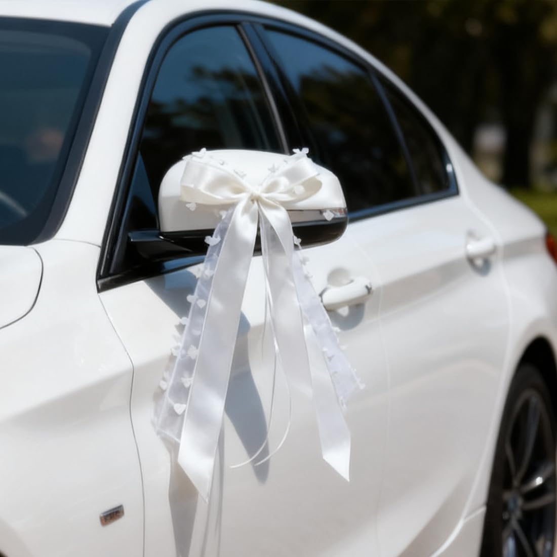 Kit de Decoración para Coche de Boda, 10 Lazos de Cinta para Coche Novia, Navidad y San Valentín, de Material de Alta Calidad Anti-Arrugas, Perfecto para Proyectos de Bricolaje