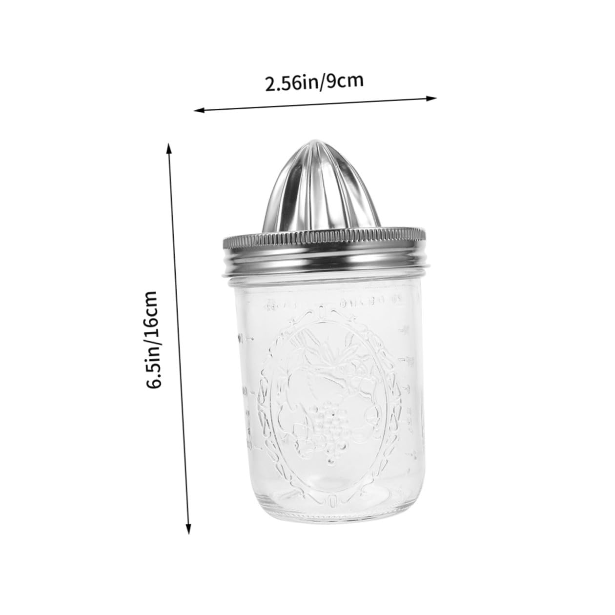 Spremiagrumi Manuale 2 Pezzi in Acciaio Inox e Vetro per Cucina Domestica, Capacità 280ml e 480ml, Facile da Pulire da Conservare