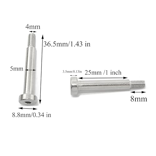 Miniatura 2 de 4pcs 304 Perno de hombro hexagonal de acero inoxidable Rosca M4 0.197 in Diámetro del hombro 0.984 in Longitud del hombro para industrias textil,
