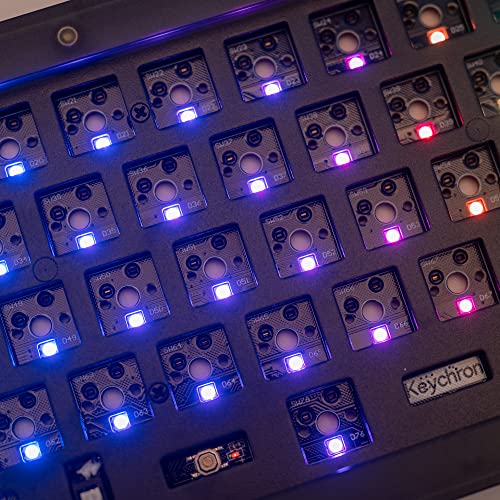 Image of Keychron V2 Wired Custom Mechanical Keyboard Barebone Version, 65% Layout QMK /VIA Programmable Macro with Hot-swappable Support Compatible with Mac Windows Linux (Frosted Black - Translucent)
