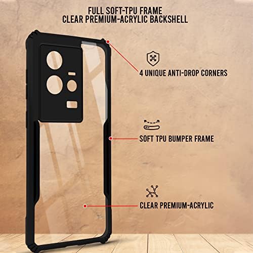 Image of Jkobi Back Cover Case for Vivo iQOO 11 5G (Shockproof with Polycarbonate Clear Panel | Professional Black)
