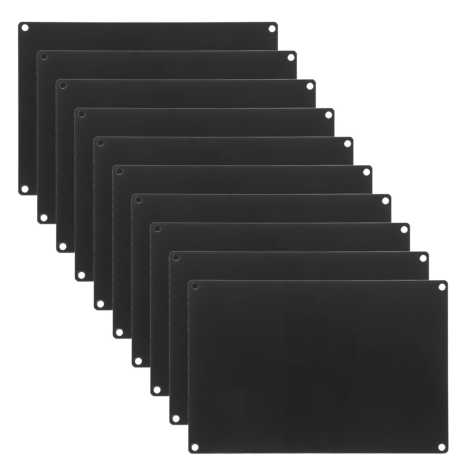 SHINEOFI 10 piastre in alluminio anodizzato nere 15 x 10 cm con fori rettangolari in metallo per incisioni industriali e targhette personalizzate