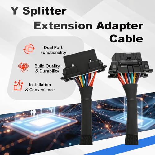 Cable OBD2 conector Y de 30 cm para mantener GPS y diagnosis conectados 2