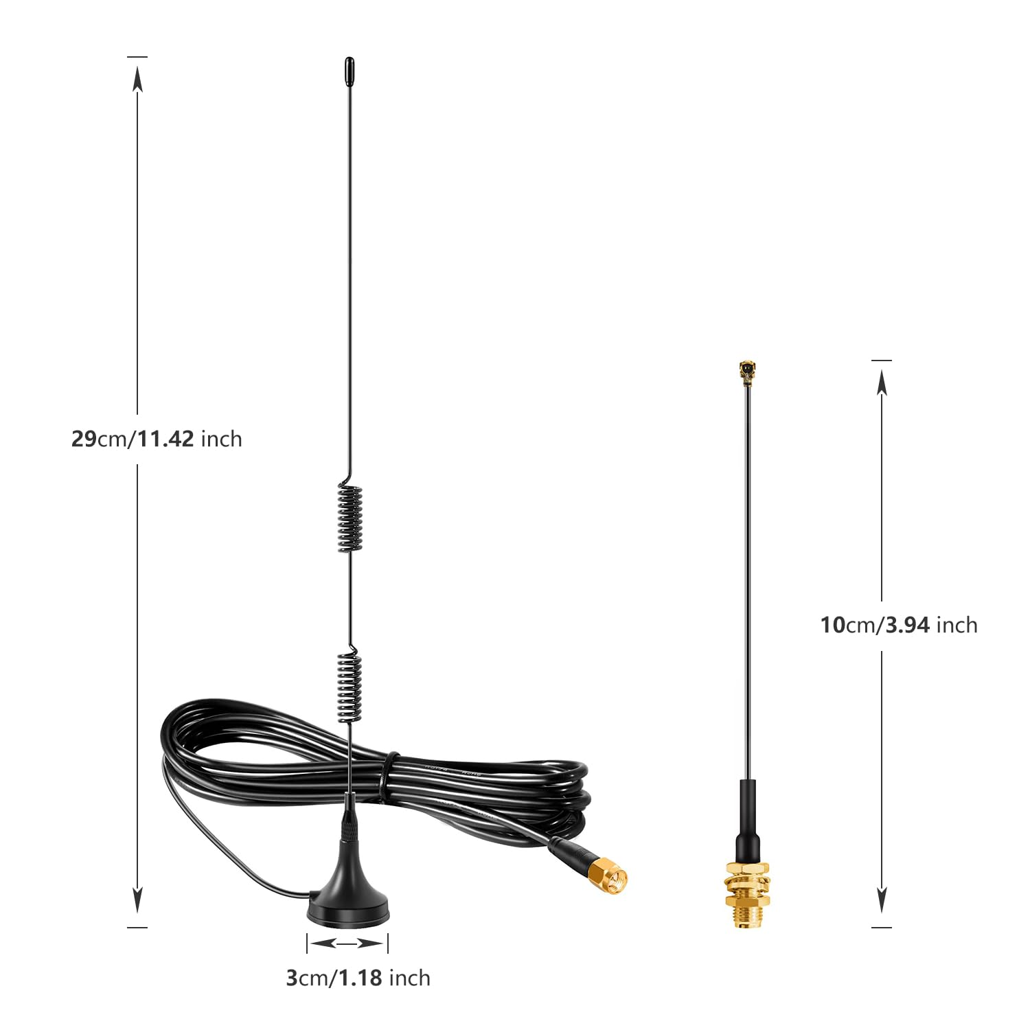 Meshtastic Long Range 915MHz Lora Magnetic Base Antenna with SMA Male for ESP32 LoRa V3 Development Board 915MHz LoRa Module with 10cm IPEX Extension Cable (2 Sets), Slinkdsco ?