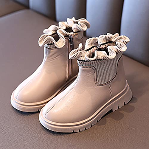 EnJoCho Little Boys Outdoor Boots Girls Shoes Solid Color Short Boots Shoes Fashion Non Slip Breathable Nude Boots 1-13Years3