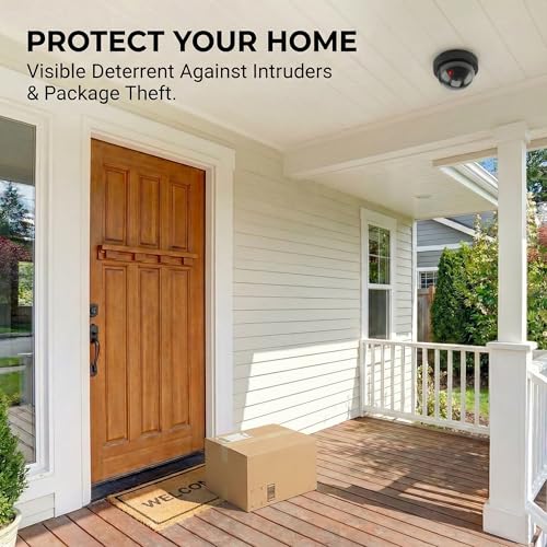 C CRYSTAL LEMON Set of 2 Fake Security Cameras – Realistic Dummy Surveillance for Indoor & Outdoor Use – Battery-Operated with Red Light by C CRYSTAL LEMON - Image 3
