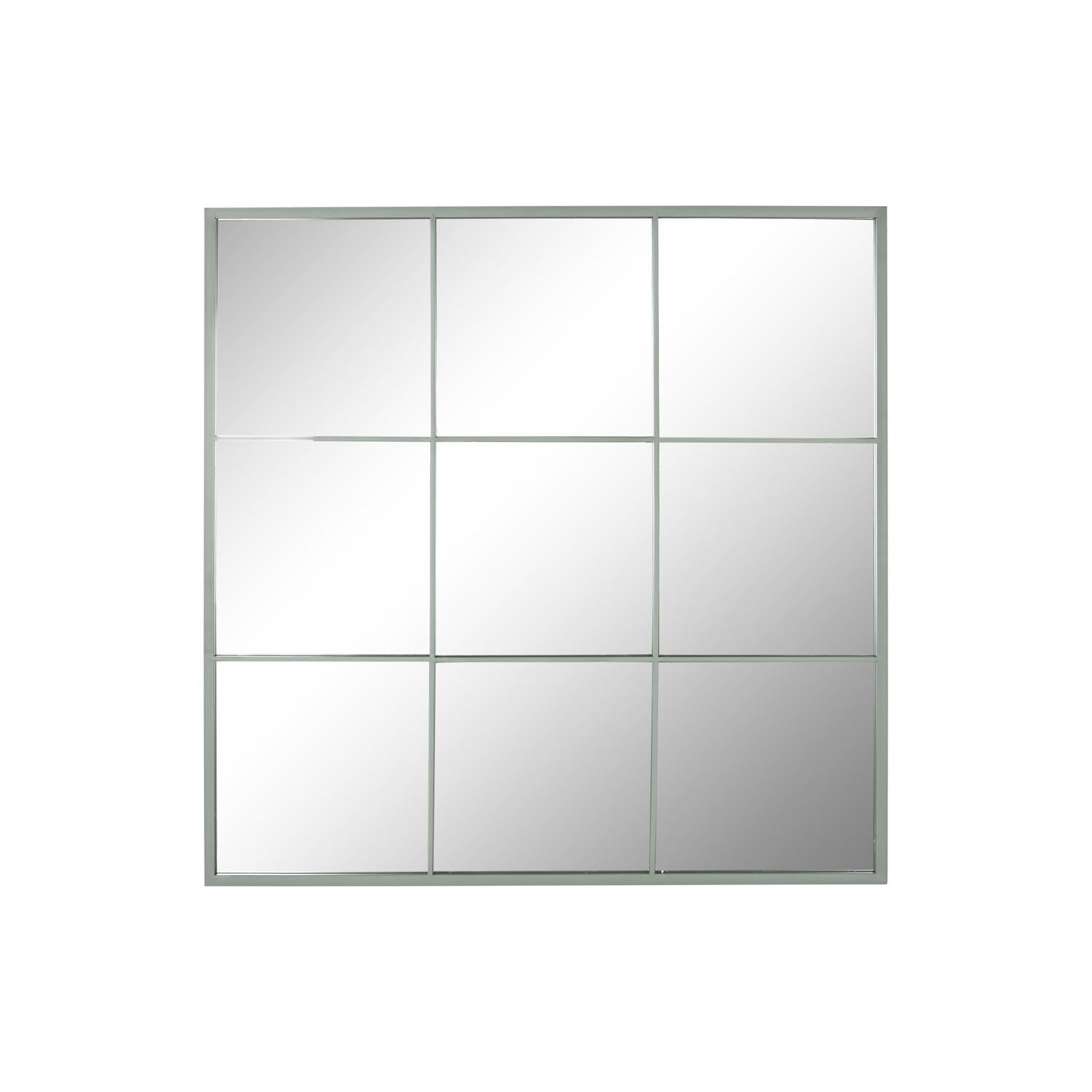 Miroir verrière vert menthe 90x90 cm pour salon et entrée