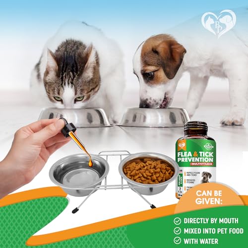 Oral Flea & Tick Prevention for Dogs and Cats – Natural Flea Control and Medicine & Treatment for Small and Large Dogs – Multivitamin Drops Supplements for Pets Made in USA Oral Flea & Tick Prevention for Dogs and Cats – Natural Flea Control and Medicine & Treatment for Small and Large Dogs – Multivitamin Drops Supplements for Pets Made in USA