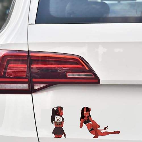 Miniatura 3 de 5.1 pulgadas 4 piezas para Diablo Girl Anime Car Sticker Cartoon Window Laptop Bumper DIY Decoración motocicleta equipaje calcomanías impermeables