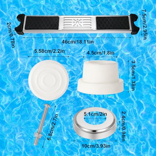 Miniatura 2 de Paquete De 6 Escalones De Escalera De Piscina De Acero Inoxidable Con Parachoques De Escalera De Piscina Y Placas De Escudo, Escaleras De Repuesto Resistentes Para Piscinas Enterradas