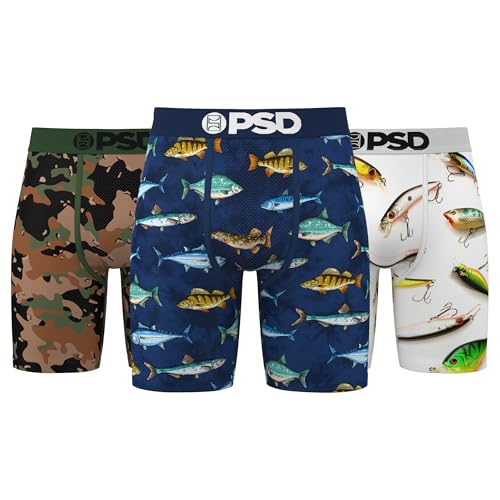 PSD Men's Fresh Outdoors 3-Pack Boxer Brief, Multi, S