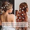 Mezrkuwr 20 Stück weiße kleine Blumen-Haarspangen, Mini-süße Strass-Metall-Haarnadeln für Frauen, Braut-Haarspangen für Mädchen, Hochzeit, Haarschmuck(4 Blumenmuster) #4