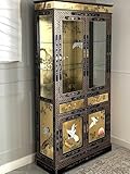 Gold Leaf Oriental Display Cabinet, Chinese Furniture