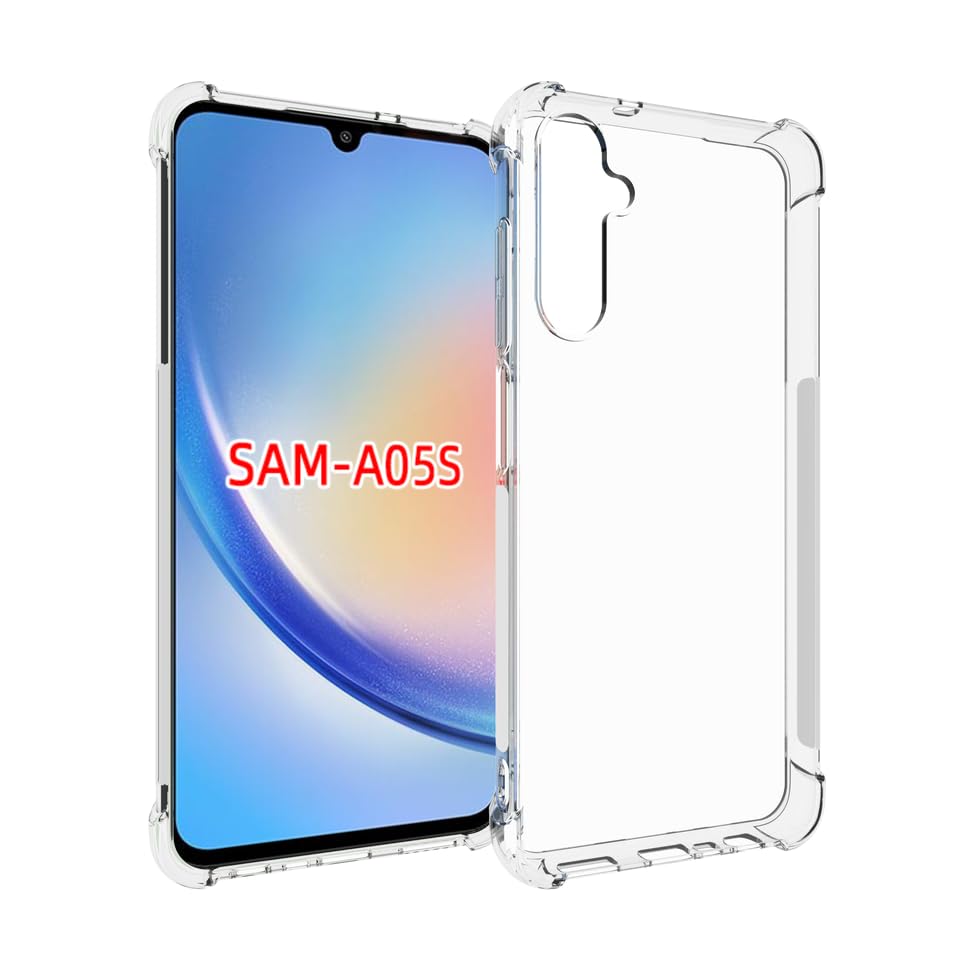 Image of for Samsung A05s Case,Samsung A05s Phone Case Clear Transparent Reinforced Corners TPU Shock-Absorption Flexible Cell Phone Cover for Samsung A05s - Transparent