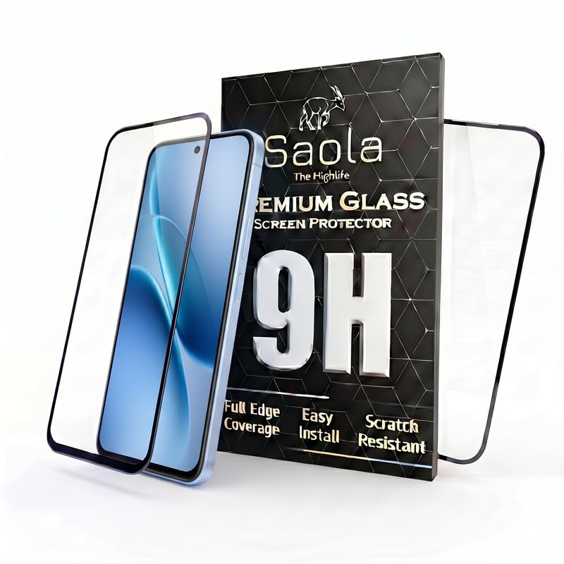 Image of Saola HD+ Oleophobic Tempered Glass For IQOO Z11x 5G (PACK OF 1) with Hassle-less Installation Kit. Full screen Coverage. 6.78 inch