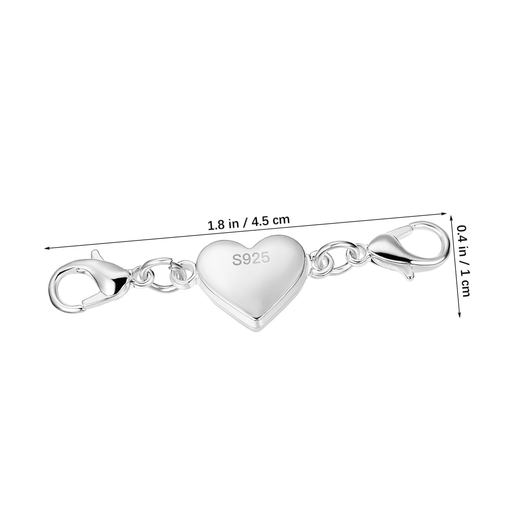 HOODANCOS Magnetic Necklace Clasps Heart-Shaped 935 Silver Jewelry Clasps Necklace Extender Connectors for DIY Chain Repair Set of 8 Easy-to-Use - Image 2