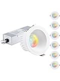 5CCT 3 Inch Recessed LED Lights with Junction Box&comma; Narrow Frame Baffle Trim&comma; Aluminum&comma; 9W 700LM CRI90 Dimmable Anti-Glare Downlight&comma; IC Rated&comma; ETL&comma; 2700-5000K Selectable&comma; Pack of 6