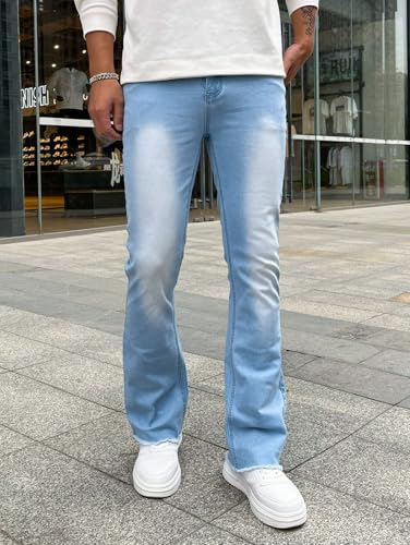 Jeans Pants Trouser Denim Stretch Tight Micro Flared Trendy Street Casual Commuting Straight Leg for Men4