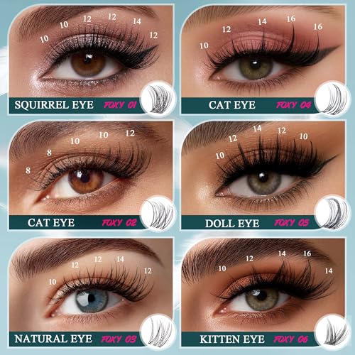 Vasa Muse Premium Lash Clusters Kit - 10-16mm Wispy Natural & Fairy Spiky WideSpan Individual Eyelash Clusters 0.05mm Ultra-thin Invisible band Eyelash Extension Kit with Bond Seal for Starter DIY - Image 5