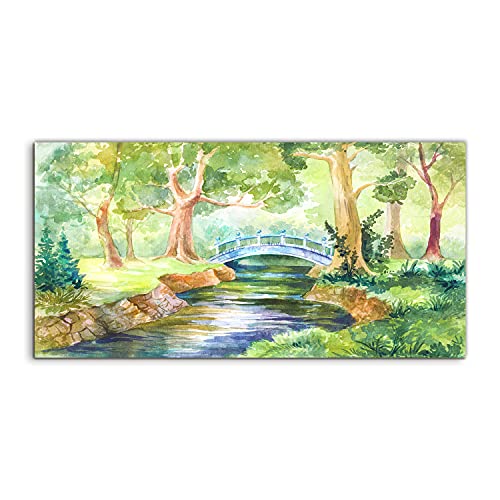 Image sur verre 100x50 cm Coloray paysage watercolor pour décoration de salon