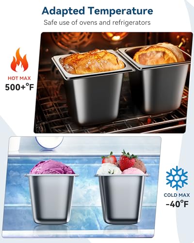 Image of ZeroPone 6 Pack Hotel Pans 1 /6 Size 6 inch Deep Steam Table Pan | 22 Gauge Anti Jam Commercial Food Pans for Hotel, Party, Buffet, Catering Supplies