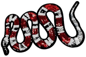 Sequin Snake Iron on Embroidery Applique Patch for Gucci Jacket Customization