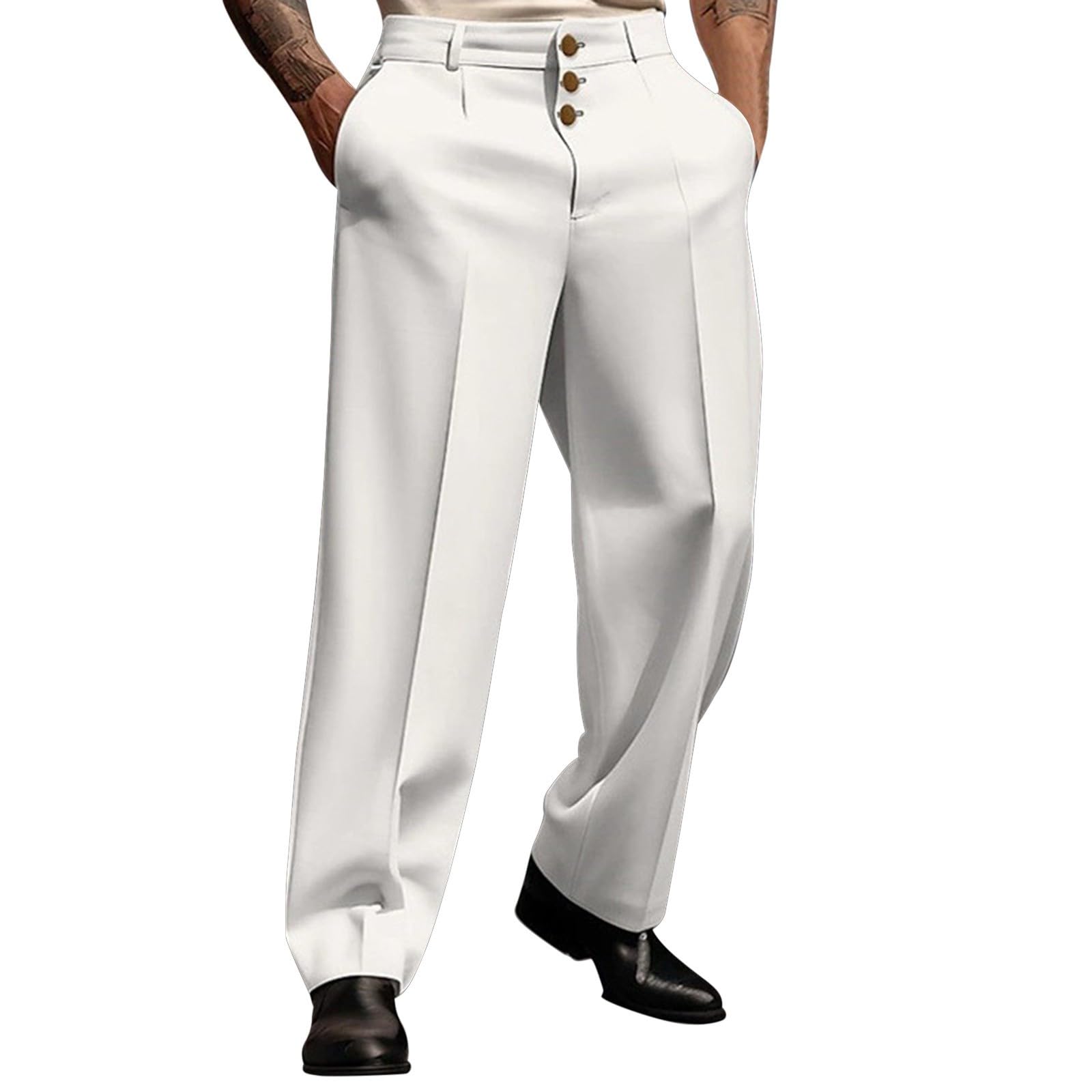 Pantalon homme formel coupe ample et jambe droite confortable - 7