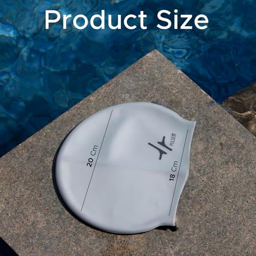 Image of PulseITCap Silicone Swimming Cap for Women & Men, Adult, Vibrant Lightweight, Non-Slip, Easy Wear | Removal, Protects Hair (Black)