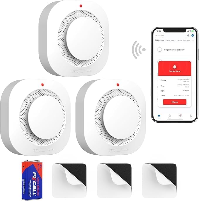 Smart Smoke Detector Fire Alarm with Replaceable Battery
