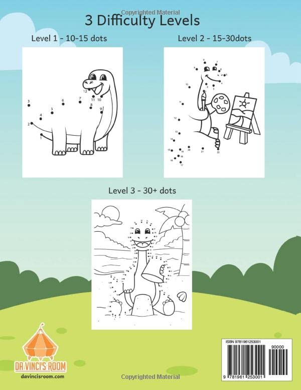 Dinosaur Dot to Dot Coloring Book for Kids 4-8 - 100 Images to Complete with Dino Facts - Image 2