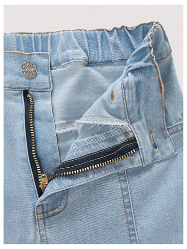 GORGLITTER Girl's Y2k Bow Tie Pearls Jeans Slit Flare Leg Zipper Fly Skinny Denim Pants3