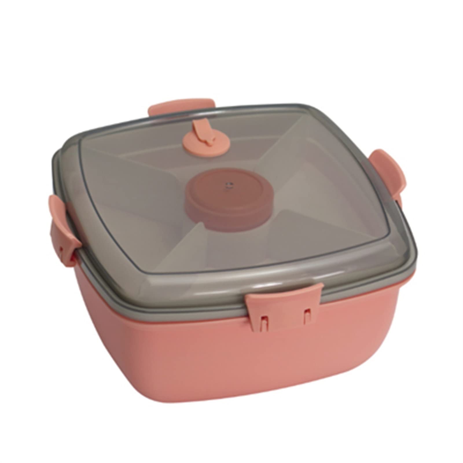 Bento-Boxen, Doppeldecker-Lunchbox, Salatbox, Bento-Picknick, 4 Gitter, Salatdressing-Behälter, Lunchbox-Set, Stude ，Küche.(Pink)