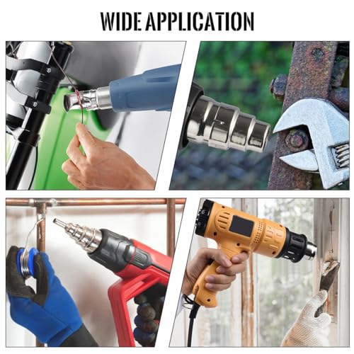 Image of Serplex 4Pcs Heat Gun Nozzles 4 Type of Heat Gun Nozzles Stainless Steel Conical Nozzles Soldering Station Nozzle Reflector Deflector Nozzle for Hot Air Gun