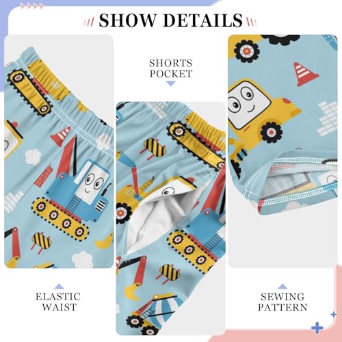 Cartoon Cargo Crane Boys Long Pants Soft Trousers Elastic Waist Kids Lounge Bottoms with Pockets S-XL4