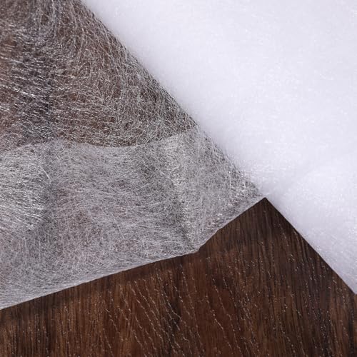 Double Sided Fusible Web 50cm x 5m White Iron-On Adhesive Non-Woven Fusible Interfacing Light Weight Bonding Web for Fabric Applique Sewing DIY Crafts Supplies