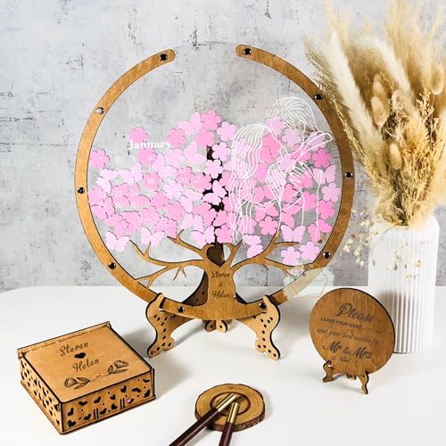Image of Personalized Wedding Guest Book Alternative Drop Box, Rustic Maple Tree