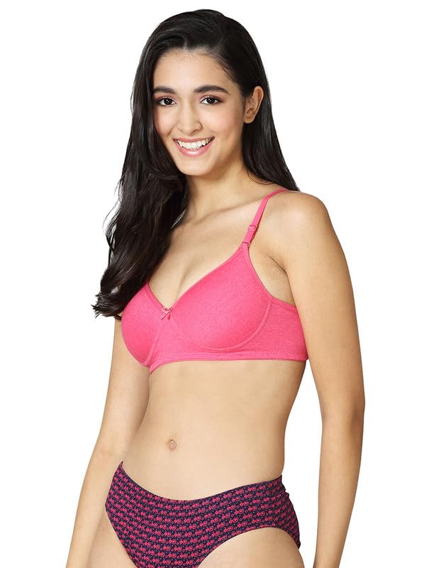 Image of VSTAR Jade Women's Soft Foam Padded Wire-Free Seamless Medium Coverage Bra | Convertible & Adjustable Straps | Polycotton Comfort | Breathable & Soft | Pack of 1