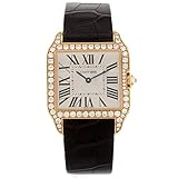 De esquí para Cartier Santos WH100351 Factory de Diamante 18 K de Oro Rosa y Cristales Reloj de Mujer de Cuarz