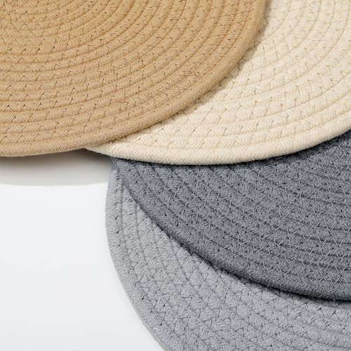 Fanquare FKD0012A Round Braided Placemats 12 Inch Traditional Solid Color Cotton Place Mats thumb #2