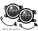 4 inches Led Fog Lights with Halo Ring for Wrangler JK Led Fog Lamps Bulb Auto Len Projector with Angle Eye DRL Headlight Driving Offroad Lamp for Wrangler Front