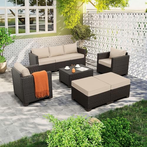 Rattan Star 6 Pieces Patio Outdoor Furniture Outdoor...