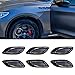 6pcs Curboom Car Fender Trim Decorative Intake Universal Auto Air Flow Bumper Side Vent Decal Scoop Hood Spolier Door Carbon Fiber ABS Chrome Silver Exterior Glossy Black Sticker for Most Cars