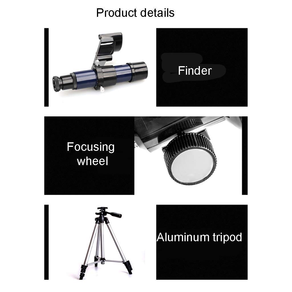 Telescopio para niños, Principiantes, Telescopio Refractor astronómico de 70 mm de Apertura y 400 mm, Telescopio de Viaje portátil para Adultos con Bolsa de Viaje